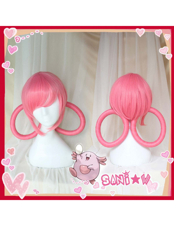 Pokemon Nurse Joy Pink Short Cosplay Wig