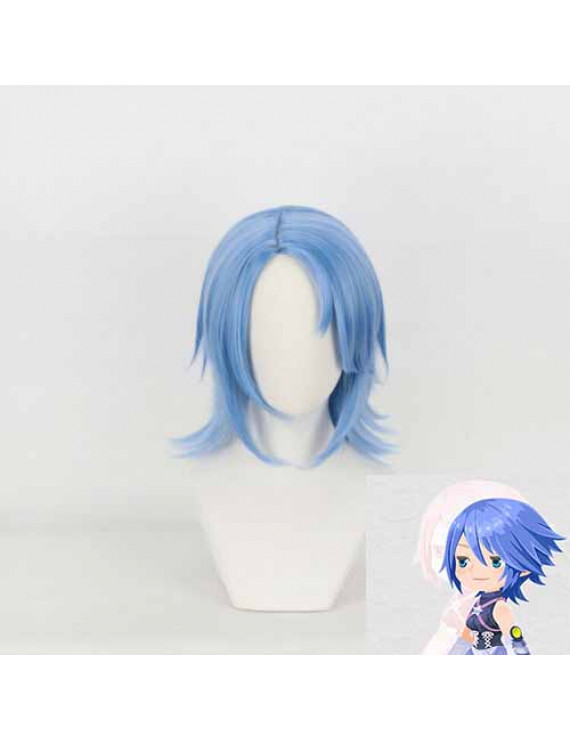 Kingdom Hearts 3 Aqua Light Blue Style Cosplay Wig