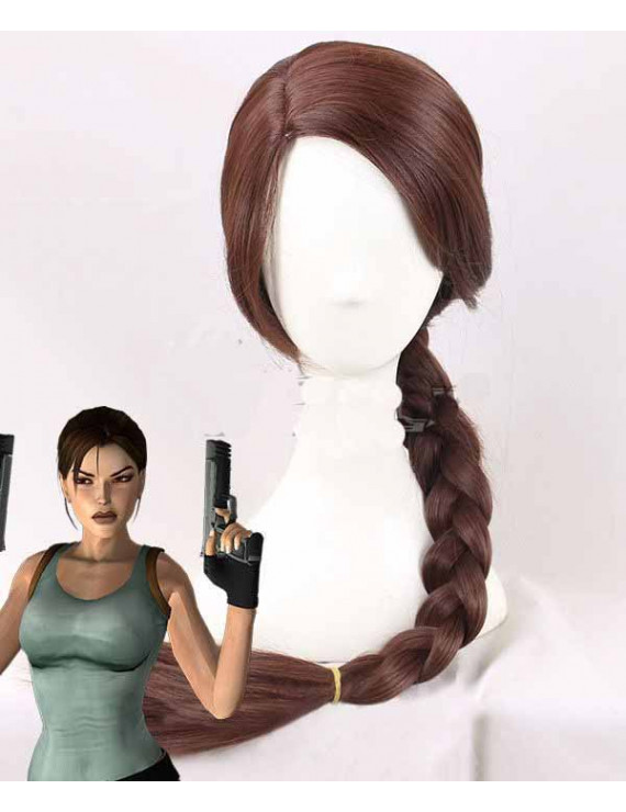 Long lara croft Brown cosplay wig for Tomb Raider