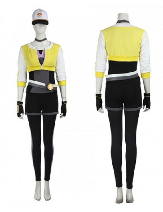 Pocket Monster Pokmon GO Team Yellow Female Trainer Uniform 2nd Type Anime Cosplay Costume