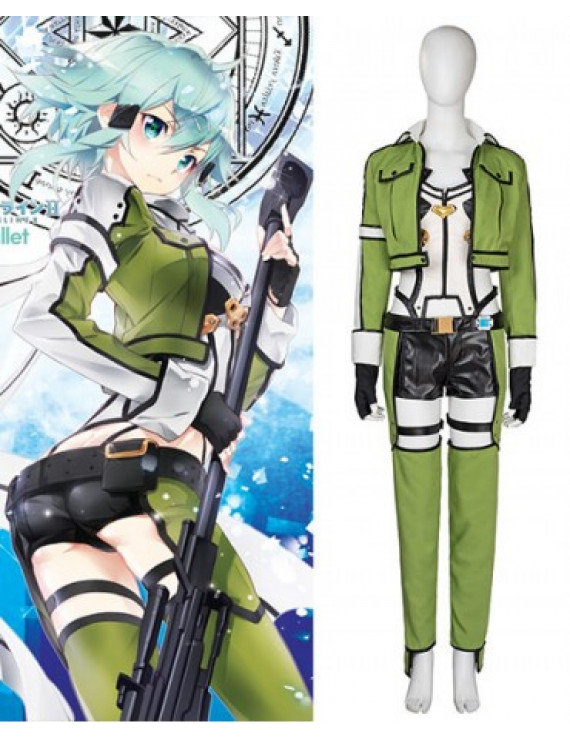 Sword Art Online SAO Asada Shino Sniper Cosplay Costume