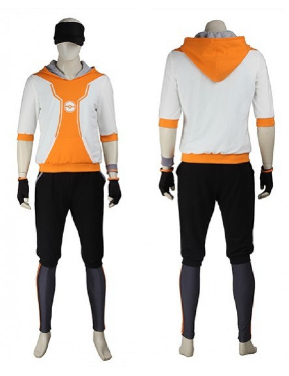 Pokemon GO Orange Spandex Knit Cosplay Costume for Men