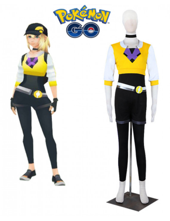 Pokemon GO Yellow Women's Team Female Junior Trainer Cosplay Costume