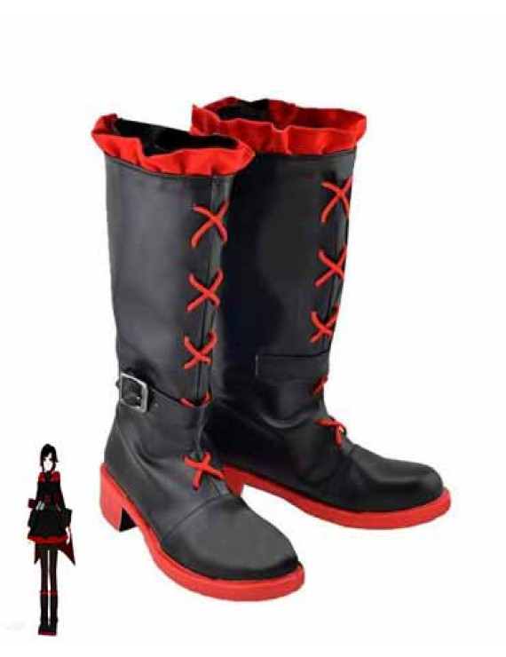 Tailor Made RWBY Ruby Rose PU Leather Cosplay Boots
