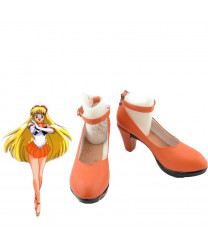 Customized Sailor Moon Minako Aino Cosplay Shoes PU Orange Shoes