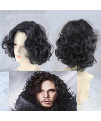 Game of Thrones Jon Snow Black Short Wavy Cosplay Wig