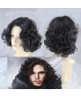 Game of Thrones Jon Snow Black Short Wavy Cosplay Wig