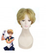 Sailor Moon Tenoh Haruka Short Golden Cosplay Hair Wig 25 cm