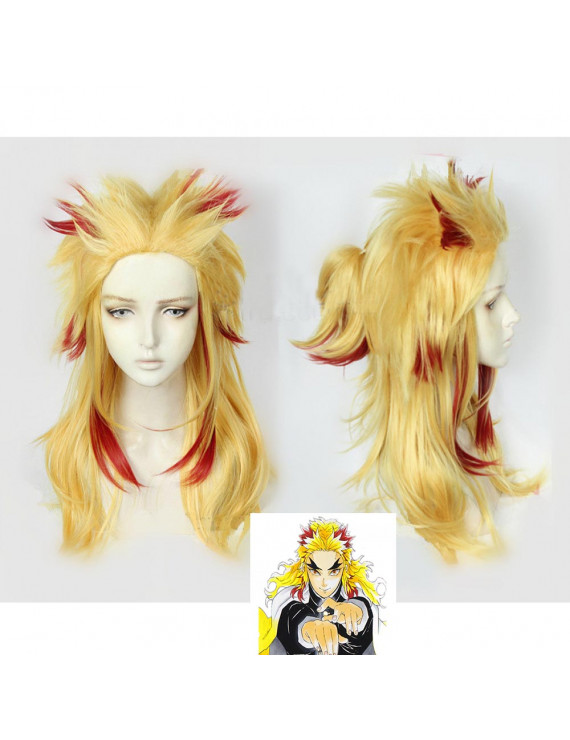 Demon Slayer Kimetsu no Yaiba Kyojuro Rengoku Cosplay Wig