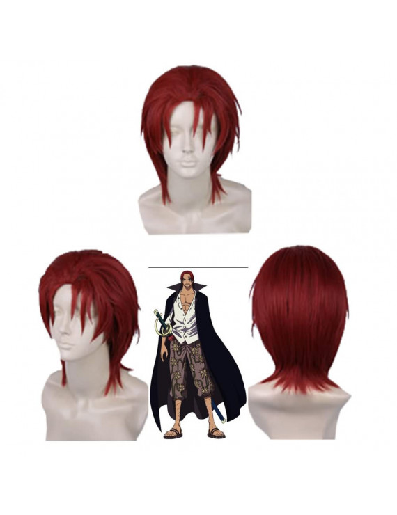 One Piece Shanks Red Anime Styled Cosplay Hair Party Wig