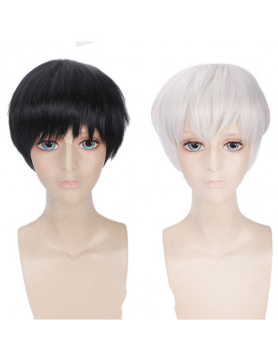 Tokyo Ghoul Kaneki Ken Short Black White Cosplay Wig