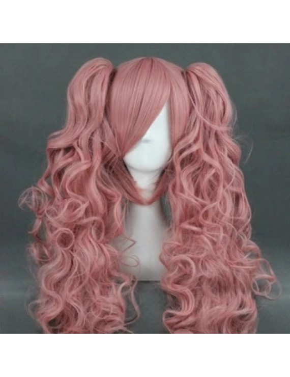 Vocaloid Luka Pink Long Curly Ponytail Cosplay Wig