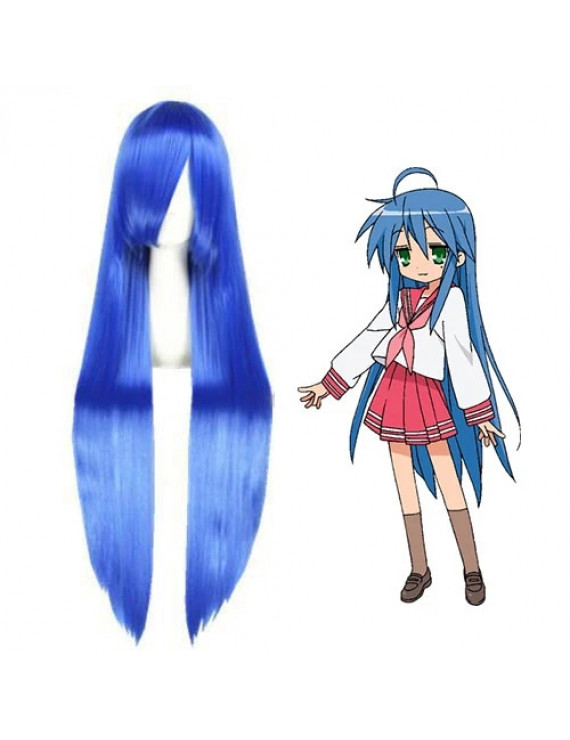 Lucky Star Izumi Konata Blue Long Straight Cosplay Wig