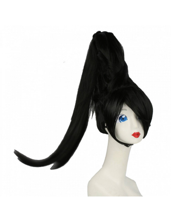 Bayonetta Black Long Well-styled Up Cosplay Hair Wig
