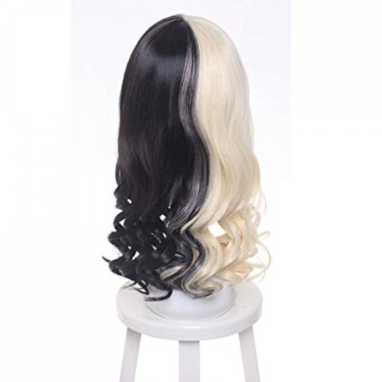 Half Blonde And Black Long Curly Melanie Martinez Wig ( free shipping
