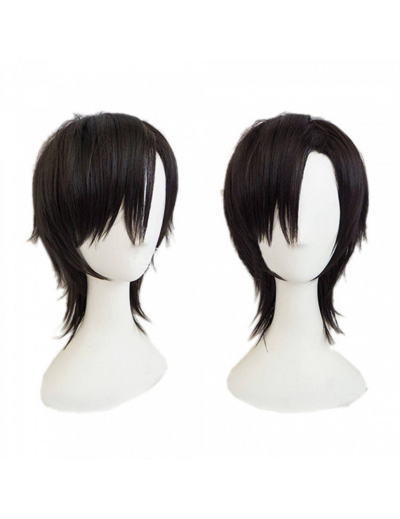 Akashi Kuniyuki Wig Touken Ranbu Game Cosplay Universal Style Short Black Heat Resistance Party Wig