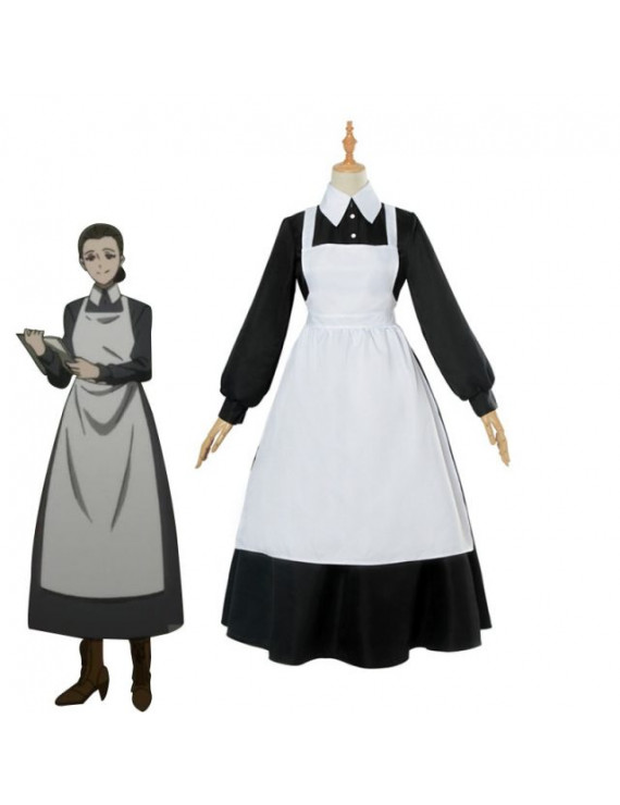 The Promised Neverland Isabella White Black Maid Skirt Cosplay Costume