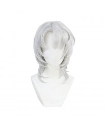 Demon Slayer Rui Long Curly Silver Cosplay Hair Wigs