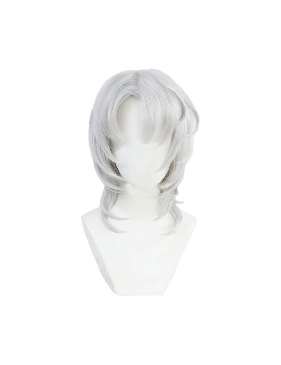 Demon Slayer Rui Long Curly Silver Cosplay Hair Wigs