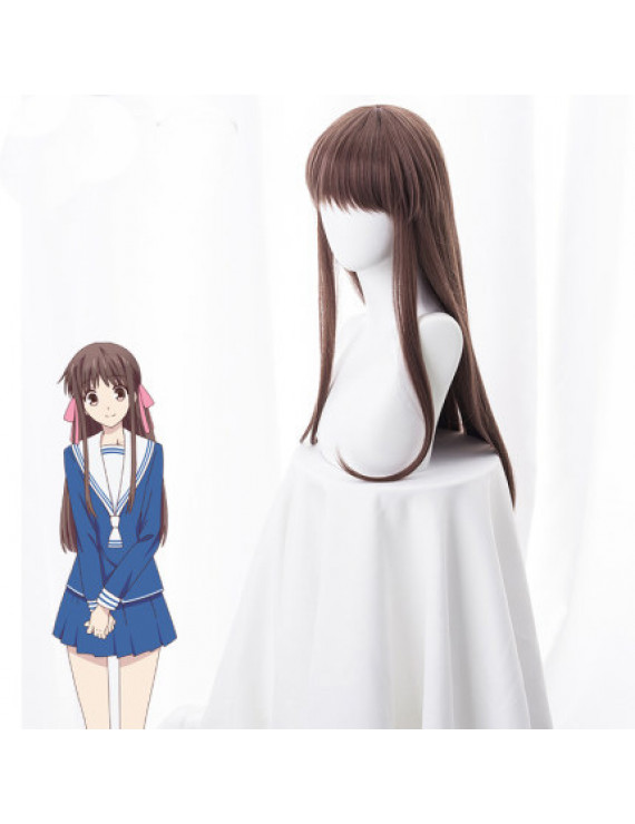 Fruits Basket Tooru Honda Brown Long Straight Anime Cosplay Wig