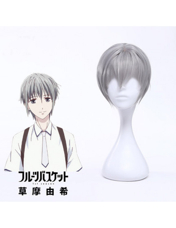 Fruits Basket Yuki Soma Grey Anime Cosplay Wig