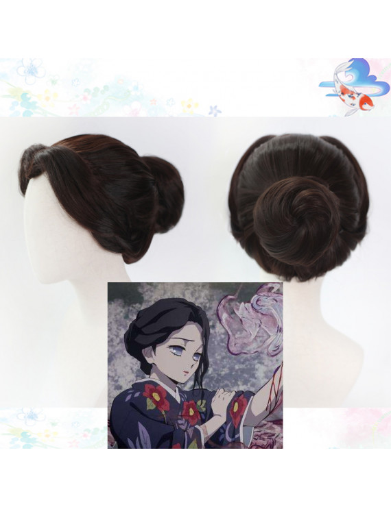 Demon Slayer Kimetsu no Yaiba Tamayo Black Brown Cosplay Wig