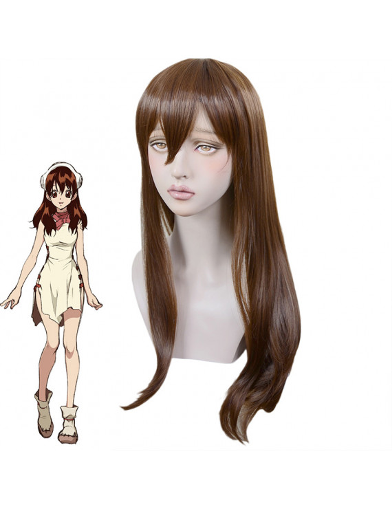 Dr Stone Shishio Tsukasa Brown Anime Cosplay Wig 100 cm