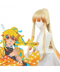 Demon Slayer Zenitsu Agatsuma Long Blonde Anime Cosplay Wig