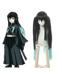 Demon Slayer Antarcticite Green Mixed Black Anime Cosplay Wig