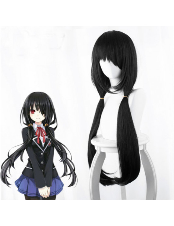 Date A Live Tokisaki Kurumi Nightmare Black Two Ponytail Cosplay Wig