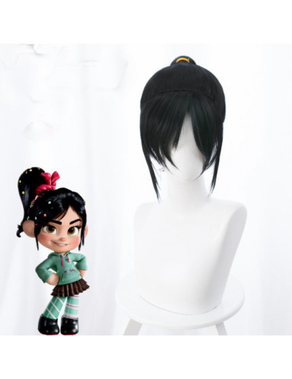 Wreck It Ralph Vanellope von Schweetz Black Cosplay Wig