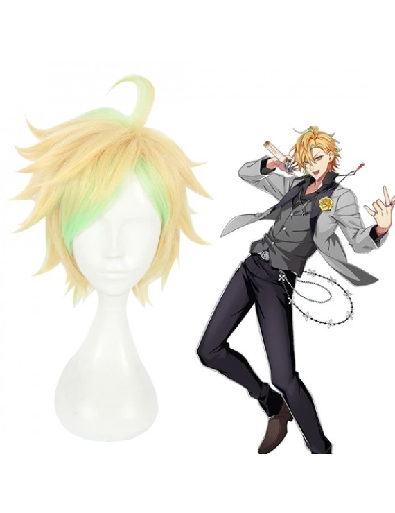 Hypnosis Mic Hifumi Izanami Blonde & green Cosplay Wig