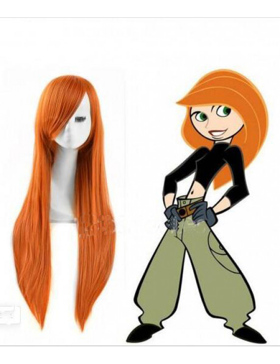 Kim Possible Orange Long Straight Cosplay Wig