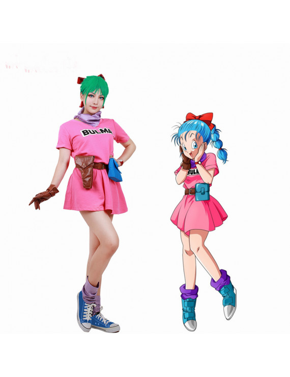 Dragon Ball Bulma Pink Dress Cosplay Costume