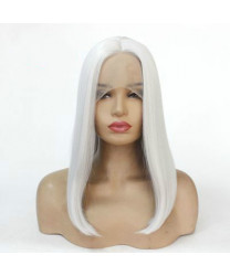 Grey Short Bob Synthetic Hair Lace Front Wig