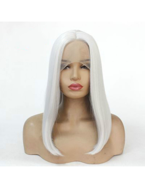 Grey Short Bob Synthetic Hair Lace Front Wig