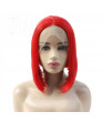 Dark Red Short Straight Bob Synthetic Hair Lace Front Wig