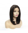 Dark Brown Short Straight Bob Synthetic Hair Lace Front Wig