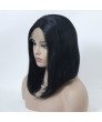 Black Short Straight Bob Synthetic Hair Lace Front Wig