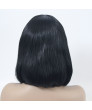 Black Short Straight Bob Synthetic Hair Lace Front Wig