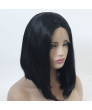 Black Short Straight Bob Synthetic Hair Lace Front Wig