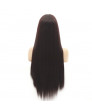 Red Wine Long Straight Synthetic Hair Lace Front Wig Middle Part Bangs