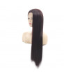 Red Wine Long Straight Synthetic Hair Lace Front Wig Middle Part Bangs