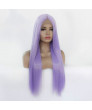 Blue Long Straight Heat Resistant Fiber Synthetic Hair Lace Front Wig