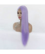 Blue Long Straight Heat Resistant Fiber Synthetic Hair Lace Front Wig