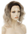 Short Bob Ombre Ash Blonde Synthetic Lace Front Wig 14 Inch