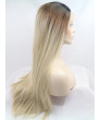 Long Straight Ombre Blonde Synthetic Lace Front Wigs for Women