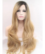 Long Straight Ombre Blonde Synthetic Lace Front Wigs for Women