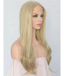 Long Blonde Wavy Synthetic Lace Front Wig with Body Hair