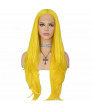 Best Long Yellow Wig Wavy Synthetic Lace Front  Wigs Cosplay Wig